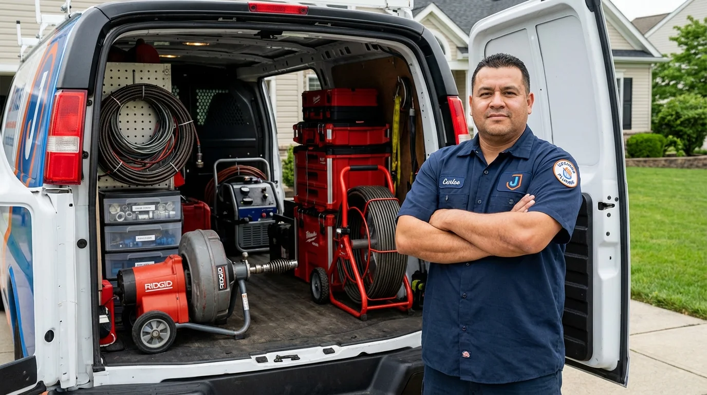 Professional drain cleaning equipment and Johns Plumbing LLC plumber in Dahlonega