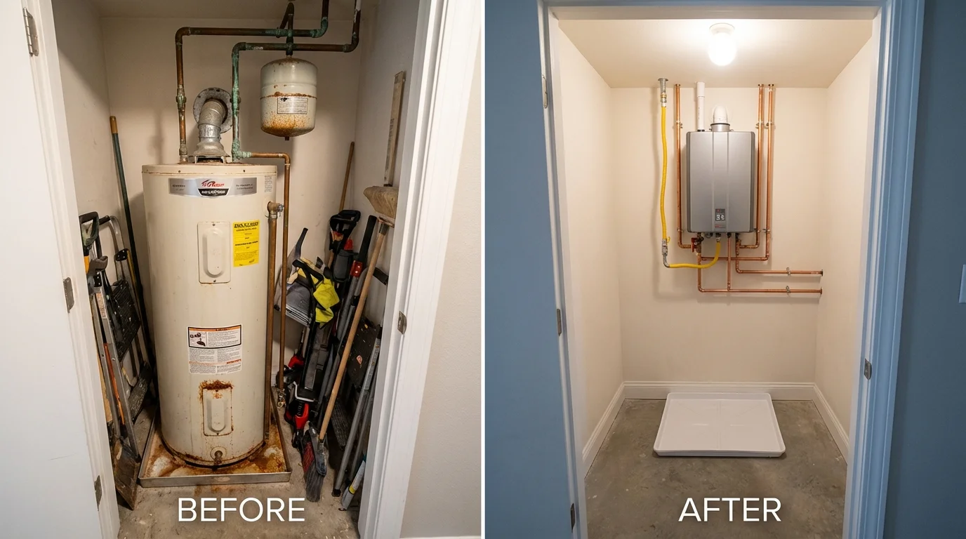 Tank water heater versus wall-mounted tankless unit comparison for Dahlonega, GA homeowners