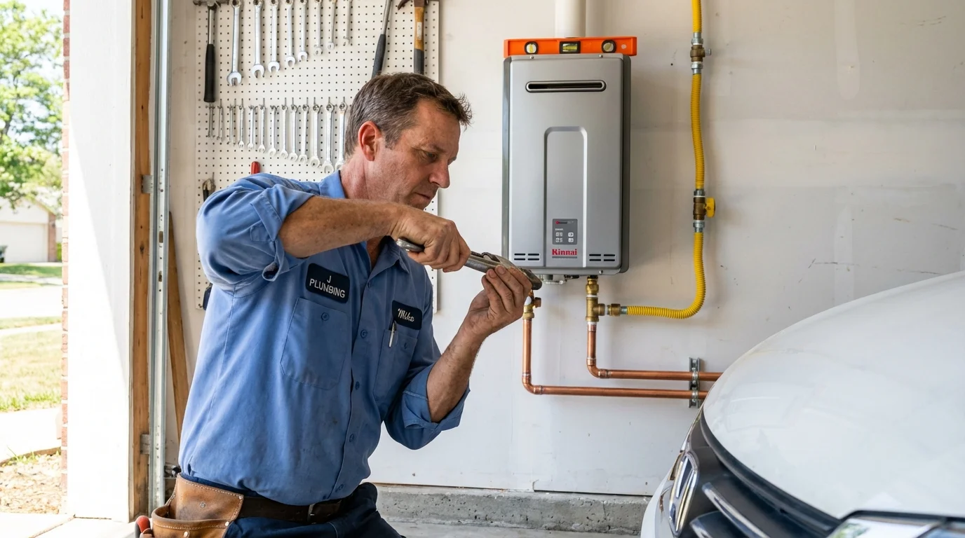 Tankless water heater installation by a Johns Plumbing LLC plumber in Dahlonega